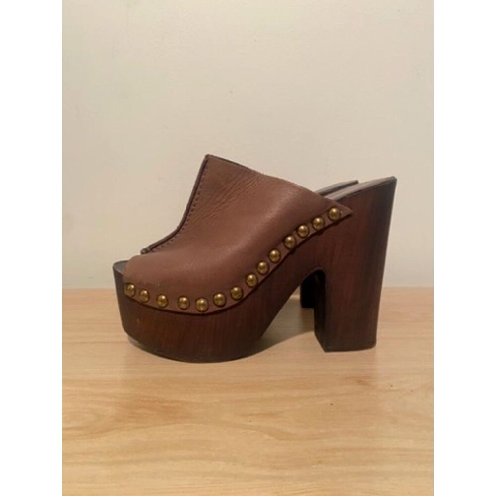 Charles David Platform Clogs – Brown Leather size 7 - Picture 2 of 8